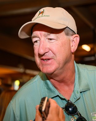 Tom Hinkle with Hinkle Farms and Hip 206<br><br />
Scenes from the Keeneland September sale near Lexington, Ky., on Sept. 10, 2024.