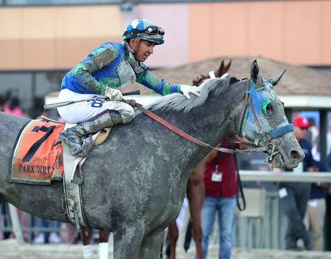 Coastal MIssion #7 with Arnaldo Bocachica  riding won the $300,000 Parx Dirt Mile at Parx Racing in Bensalem, PA on September 21, 2024. Photo by Ryan Denver/EQUI-PHOTO.