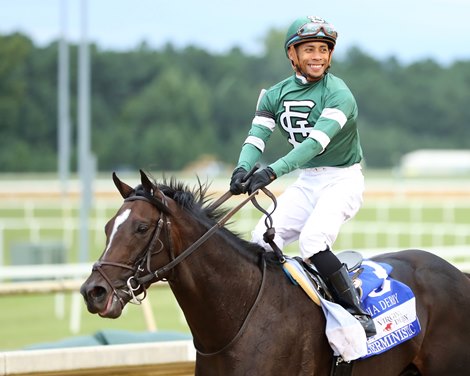 Deterministic wins the 2024 Virginia Derby at Colonial Downs