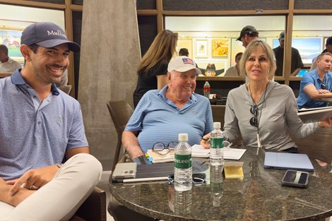 Carlos Manresa, Chester Broman, and Becky Thomas at the 2024 Keeneland September Yearling Sale