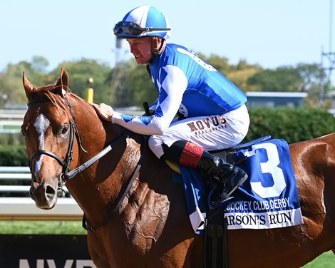 Carson's Run wins the Jockey Club Derby Invitational Stakes at Aqueduct Racetrack