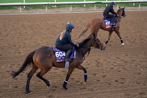 Believing follows Soprano at Del Mar 29.10.24 Pic: Edward Whitaker