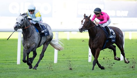 Charyn (Silvestre de Sousa) wins the QEII Stakes Ascot 19.10.24 Pic: Edward Whitaker