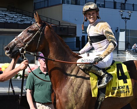 Raging Sea wins the 2024 Beldame Stakes at Belmont at the Big A