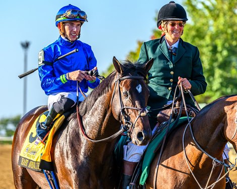 East Avenue with Tyler Gaffalione wins the Claiborne Breeders’ Futurity (G1) at Keeneland in Lexington, Ky. on October 5, 2024