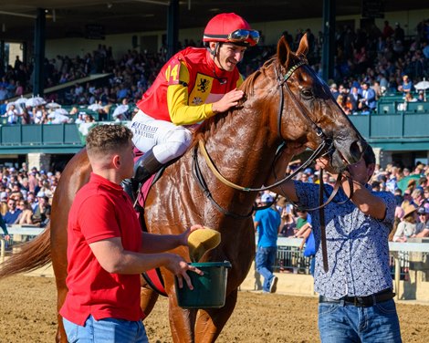 Brunacini with Luan Machado won the Perryville (G3) at Keeneland on Oct. 19, 2024.