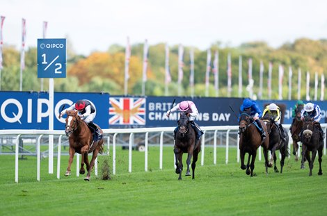 Kyprios (Ryan Moore) wins the Long Distance Cup Ascot 19.10.24 Pic: Edward Whitaker