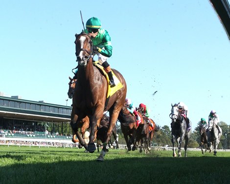 Gina Romantica wins the 2024 First Lady Stakes at Keeneland