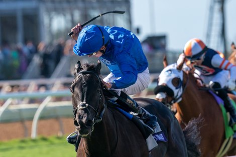 Rebels Romance and William Buick wins the Turf (G1T) at Del Mar Racetrack in Del Mar, CA on November 2, 2024.