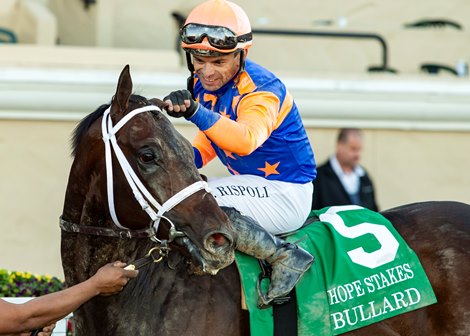 Bullard and jockey Umberto Rispoli win the Grade III $100,000 Bob Hope Stakes Sunday, November 17, 2024 at Del Mar Thoroughbred Club, Del Mar, CA<br>
Benoit Photo