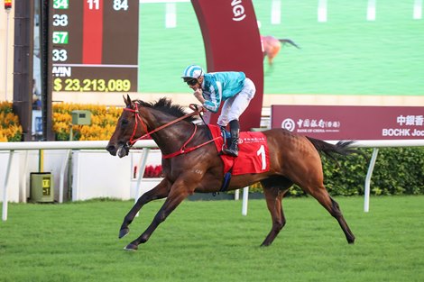 Romantic Warrior and jockey James McDonald romp to victory in the 2024 Jockey Club Cup at Sha Tin Racecourse