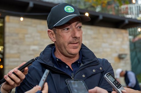 Craig Bernick of Glen Hill Farm purchased Hip 173 by Into Mischief out of Eres Tu for $900K at the Keeneland November Breeding Stock Sale in Lexington, KY Tuesday November 5, 2024. Photo by Anne Eberhardt