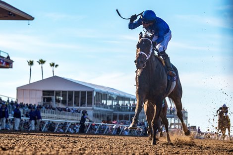 Immersive and Manny Franco wins the Juvenile Fillies (G1) at Del Mar Racetrack in Del Mar, CA on November 1, 2024.