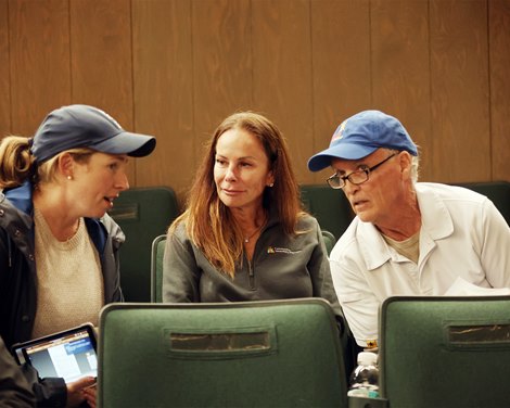 Consignor Liz Crow, Richard and Denise Brunicini, buyers, Hip,838, 2024 Keeneland November Sale