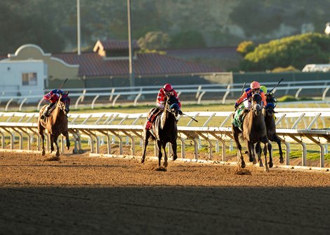 Bullard and jockey Umberto Rispoli win the Grade III $100,000 Bob Hope Stakes Sunday, November 17, 2024 at Del Mar Thoroughbred Club, Del Mar, CA Benoit Photo