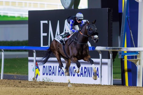 Walk of Stars wins the 2024 Entrisar at Meydan Racecourse