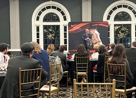 Dr. David Lambert accepts the John W. Galbreath Award for Outstanding Entrepreneurship in the Equine Industry from the University of Louisville&#39;s Equine Industry Program.