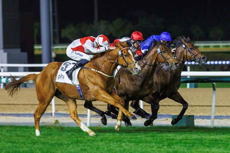 Poker Face wins the 2025 Zabeel Mile at Meydan Racecourse