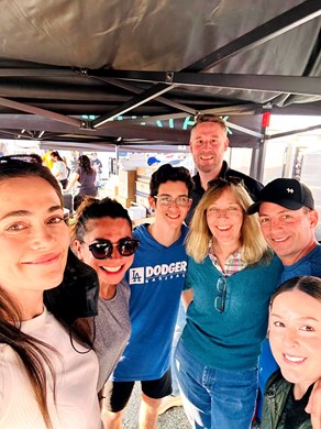 Jodie Vella-Gregory, Orquidia Chairez, Henry Zimmerman (Amy’s son), Rick Bakker, Amy Zimmerman, Aaron Gryder, Alexis Garske at Santa Anita Park