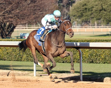 TAKE CHARGE MILADY wins the 2025 Martha Washington Stakes at Oaklawn Park