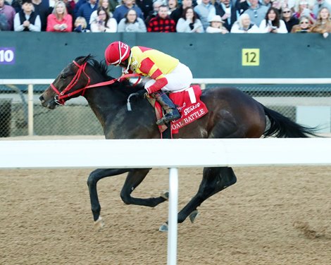 Coal Battle wins the 2025 Rebel Stakes at Oaklawn Park