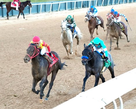 Coal Battle wins the 2025 Rebel Stakes at Oaklawn Park