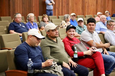 Ramiro Restrepo (left), 2025 OBS March 2 Year-Olds-in Training Sale