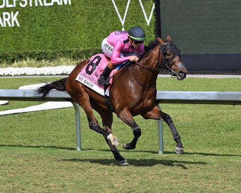 Mi Bago wins the 2025 Colonel Liam Stakes at Gulfstream Park