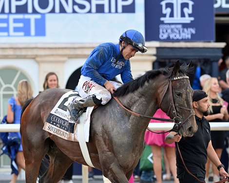 Sovereignty wins the 2025 Fountain of Youth Stakes at Gulfstream Park