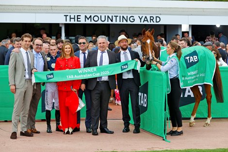 Light Infantry Man wins the 2025 Australian Cup at Flemington Racecourse ridden by Ethan Brown and Trained by Ciaron Maher