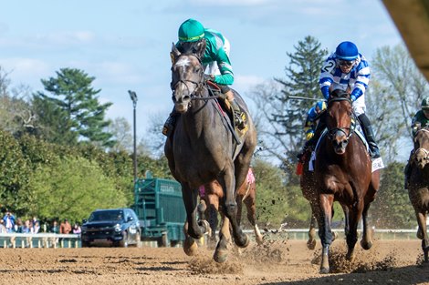 Gosger and Irad Ortiz win the G3 Stonestreet Lexington Stakes,  Keeneland Racetrack, Lexington, KY, April 12, 2025, Javier Molina-Bloodhorse