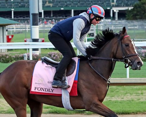 Fondly on the track at Churchill Downs on April 28, 2025. Photo By: Chad B. Harmon
