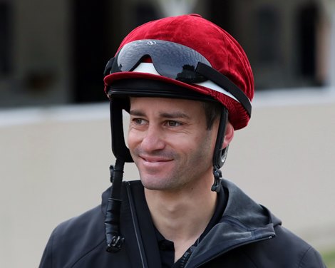 Flavien Prat at Churchill Downs on April 28, 2025. Photo By: Chad B. Harmon