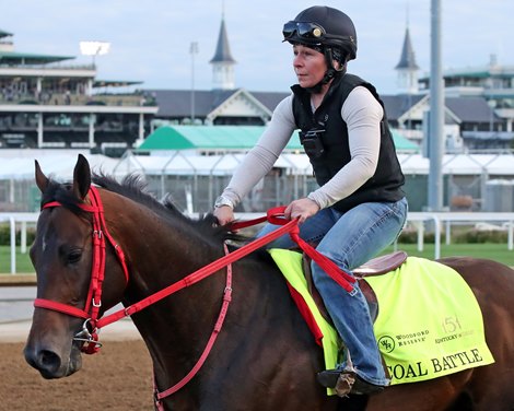 Coal Battle on the track at Churchill Downs on April 28, 2025. Photo By: Chad B. Harmon Coal Battle on the track at Churchill Downs on April 28, 2025. Photo By: Chad B. Harmon