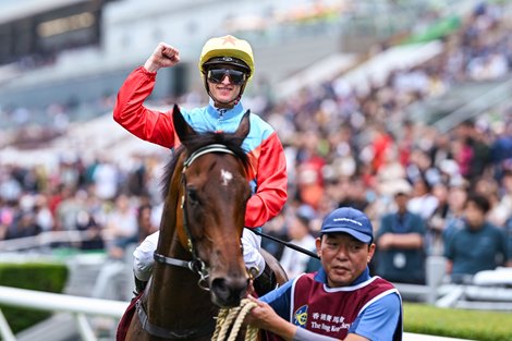 The David Hayes-trained Ka Ying Rising wins G1 Chairman’s Sprint Prize (1200m) with Zac Purton in the saddle today (Sunday, 27 April). Ka Ying Rising becomes the fifth horse in history to win all three legs of Hong Kong’s Speed Series and return a HK$5 million bonus to connections