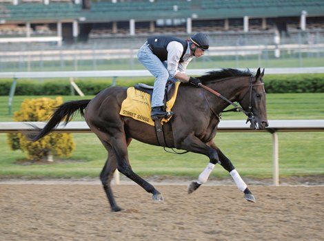 Street Sense Contenders for the Kentucky Derby work at Keeneland on April 30, 2007, in Lexington, Ky. Works4_30 image3915<br>
Photo by Anne M. Eberhardt Street Sense Contenders for the Kentucky Derby work at Keeneland on April 30, 2007, in Lexington, Ky. Works4_30 image3915<br>
Photo by Anne M. Eberhardt