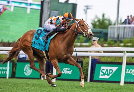 Queen Maxima wins the Unbridled Sidney S. presented by Cygames (GIII) with jockey Juan Hernandez for trainer Jeff Mullins.