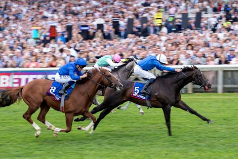 Ruling Court (William Buick) beats Field Of Gold and Shadow of Light  in the 2000 Guineas<br>
Newmarket 3.5.25 Pic: Edward Whitaker