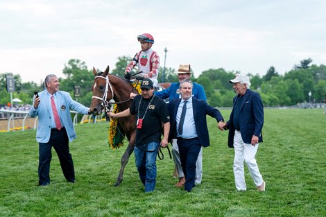 Journalism and Umberto Rispoli Win Race 13, G1 Preakness Stakes, Pimlico Racecourse, Baltimore, MD May 17, 2025, Mathea Kelley/Javier Molina-Bloodhorse