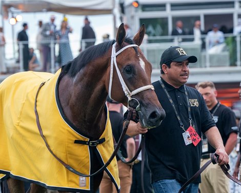 Journalism and Umberto Rispoli Win Race 13, G1 Preakness Stakes, Pimlico Racecourse, Baltimore, MD May 17, 2025, Javier Molina/Bloodhorse