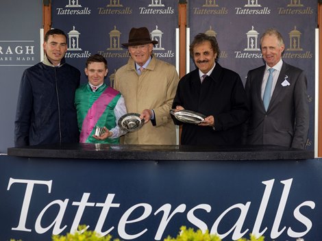 Field Of Gold and Colin Keane winning the Tattersalls Irish 2,000 Guineas.<br>
The Curragh.<br>
Photo: Patrick McCann/Racing Post<br>
24.05.2025