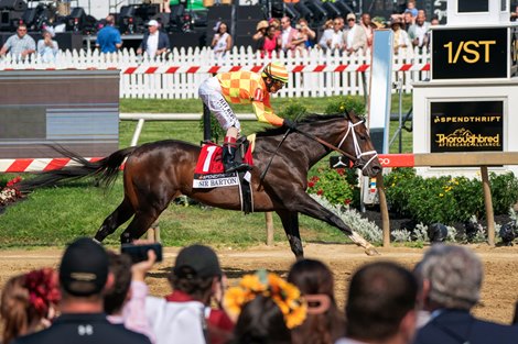 Crudo and John Velazquez Win Race 10, Sir Barton Stakes, Pimlico Racecourse, Baltimore, MD May 17, 2025, Javier Molina//Bloodhorse