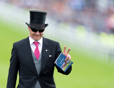 Aidan O'Brien before Lambourn's win in The Derby<br>
Epsom 7.6.25 Pic: Edward Whitaker