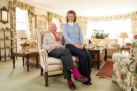 Barry and Penny Hills in their home at Faringdon Place<br>
Lambourn 5.4.16 Pic: Edward Whitaker