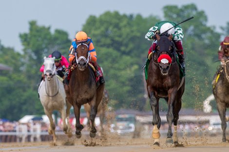 Raging Torrent and Frankie Dettori win the Metropolitan Handicap G1, Saratoga Race Course, Saratoga Springs, NY, June 7, 2025, Javier Molina-Mathea Kelley-BloodHorse