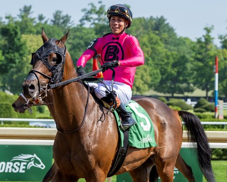 Clear Conscience with Jose Ortiz wins the Kingston Stakes at Saratoga Race Course in Saratoga Springs, NY., on June 4, 2025.