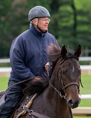 Billy Mott at the Oklahoma Training Track Sunday, June 1, 2025 in Saratoga Springs, N.Y. Photo by Skip Dickstein