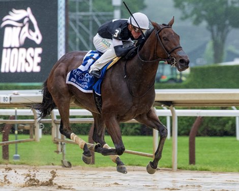 La Cara with Dylan Davis wins the DK Horse Acorn S. (Grade I) at Saratoga Race Course in Saratoga Springs, NY., on June 6, 2025.