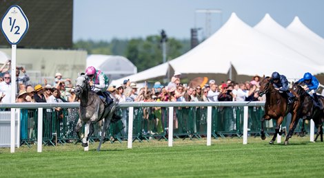 Field Of Gold (Colin Keane) wins the St James's Palace Stakes Ascot 17.6.25 Pic: Edward Whitaker