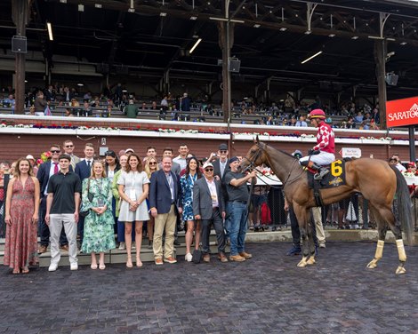 Nitrogen and Jose Ortiz wins the Wonder Again Stakes (Grade II) at Saratoga Race Course in Saratoga Springs, NY., on June 7, 2025.